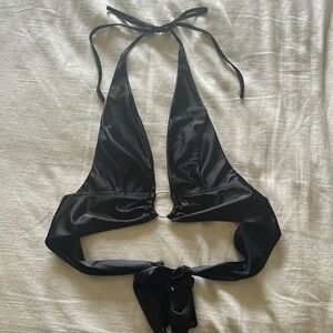 Black open/tie back halter top